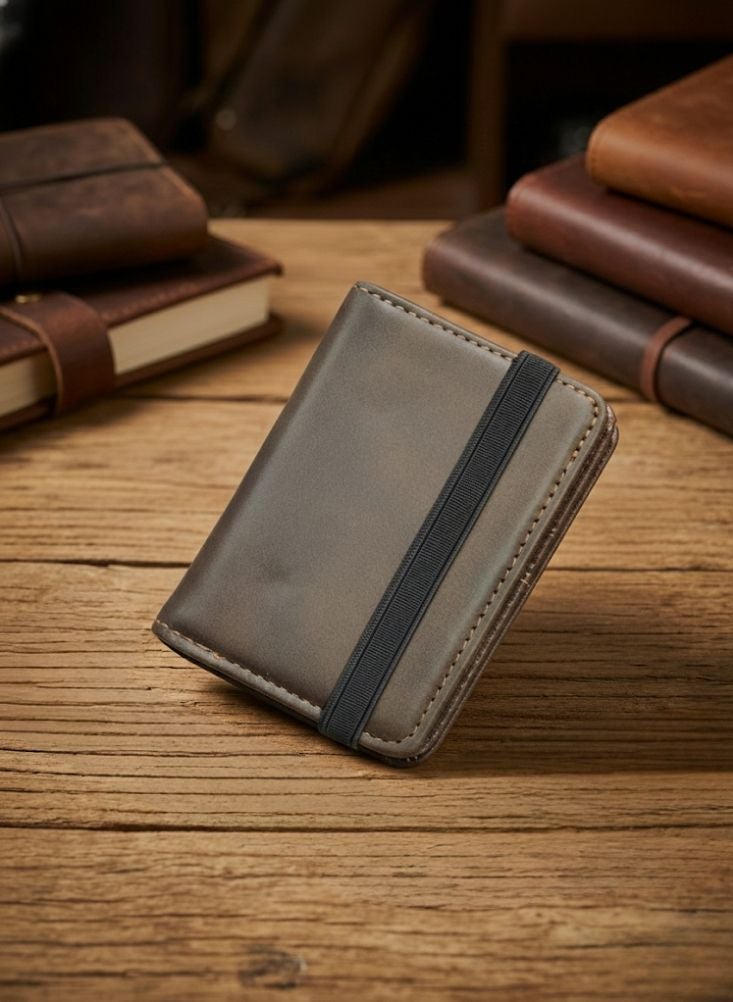 Premium Minimalist Men’s Leather Wallet Shown in Lifestyle Use, Slim Card Holder Design - Image 3